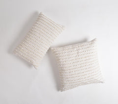Embellished Ivory Lumbar Cushion Cover