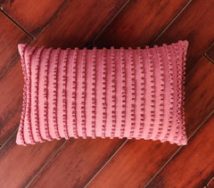 Embellished Flamingo Pink Lumbar Cushion Cover