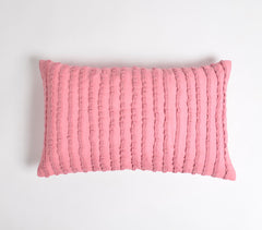 Embellished Flamingo Pink Lumbar Cushion Cover