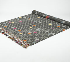 Handwoven Color Pop Triangles Woolen Rug