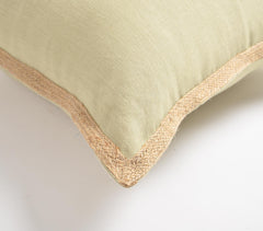 Jute Border Solid Cushion cover