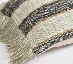 Striped & Fringed pillow cover