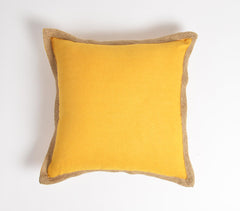Jute Border Golden Cushion cover