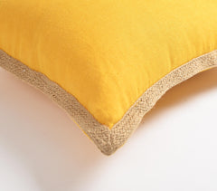 Jute Border Golden Cushion cover