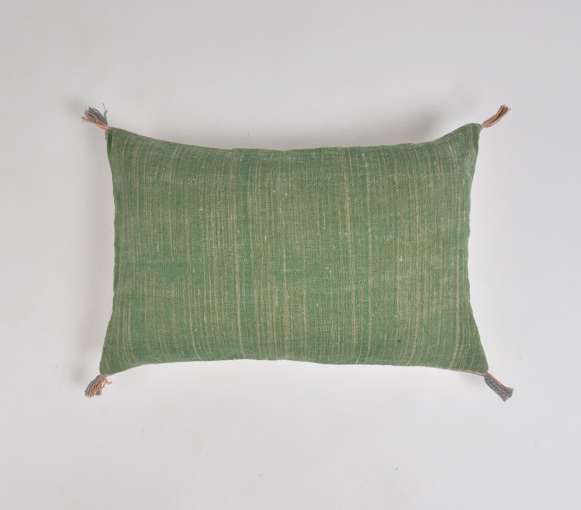 Handwoven Fern lumbar pillow cover
