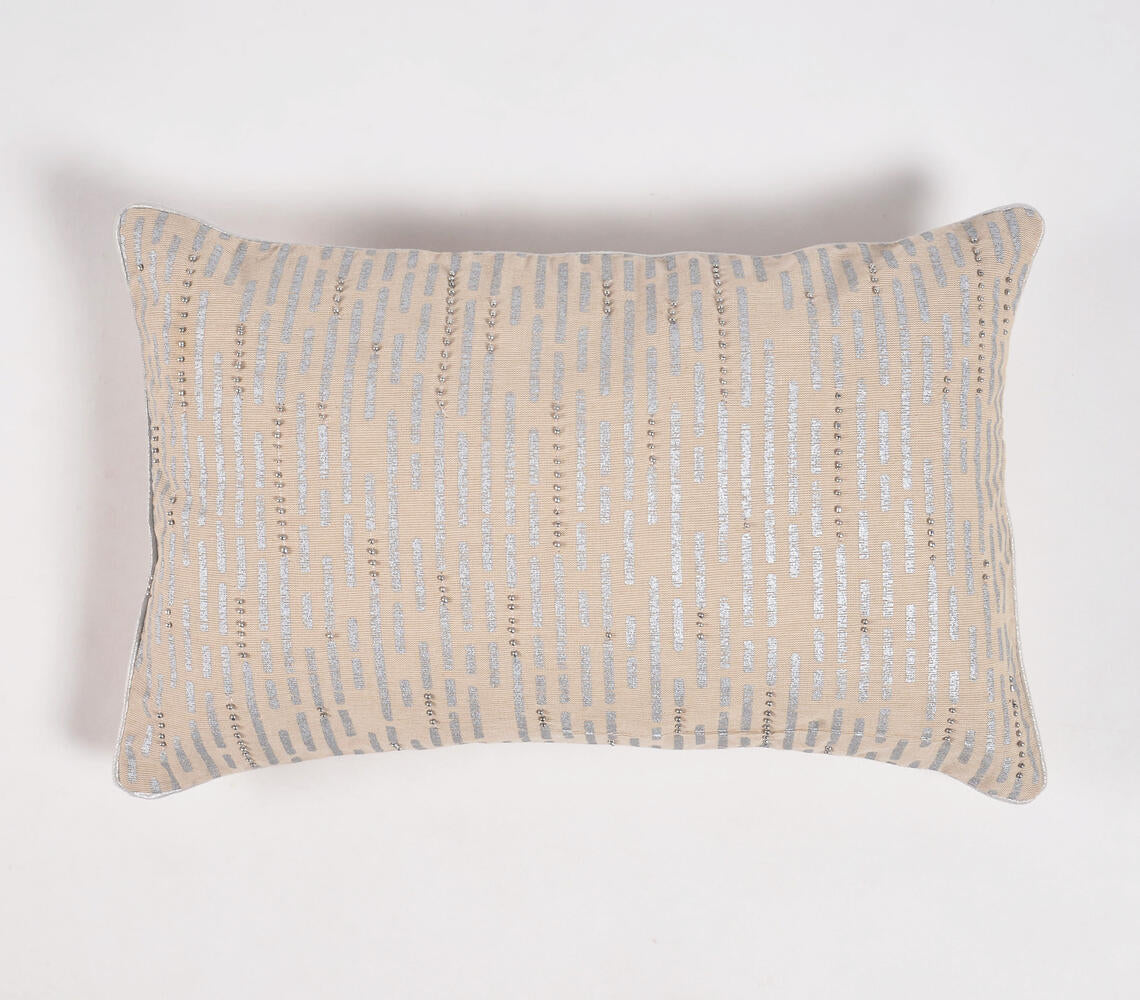 Metallic Printed & Beaded Cushion cover