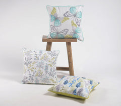Butterfly Printed & Beaded Cushion cover