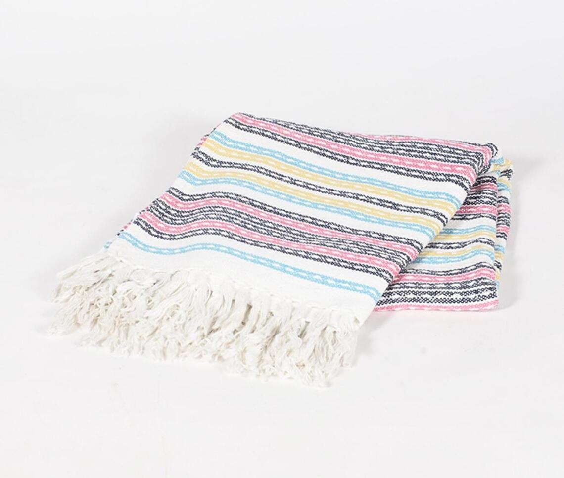 Handwoven Striped Throw