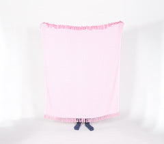 Pastel Handwoven Cotton Tasseled Throw