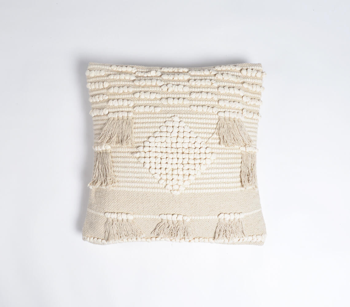 Textured & Tasseled Cushion cover