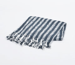 Striped Navy Throw