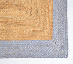 Hand Braided Jute grey Border Rug