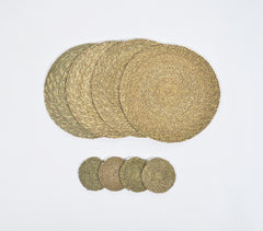 Natural Grass Placemats & Coasters (Set of 8) Q2
