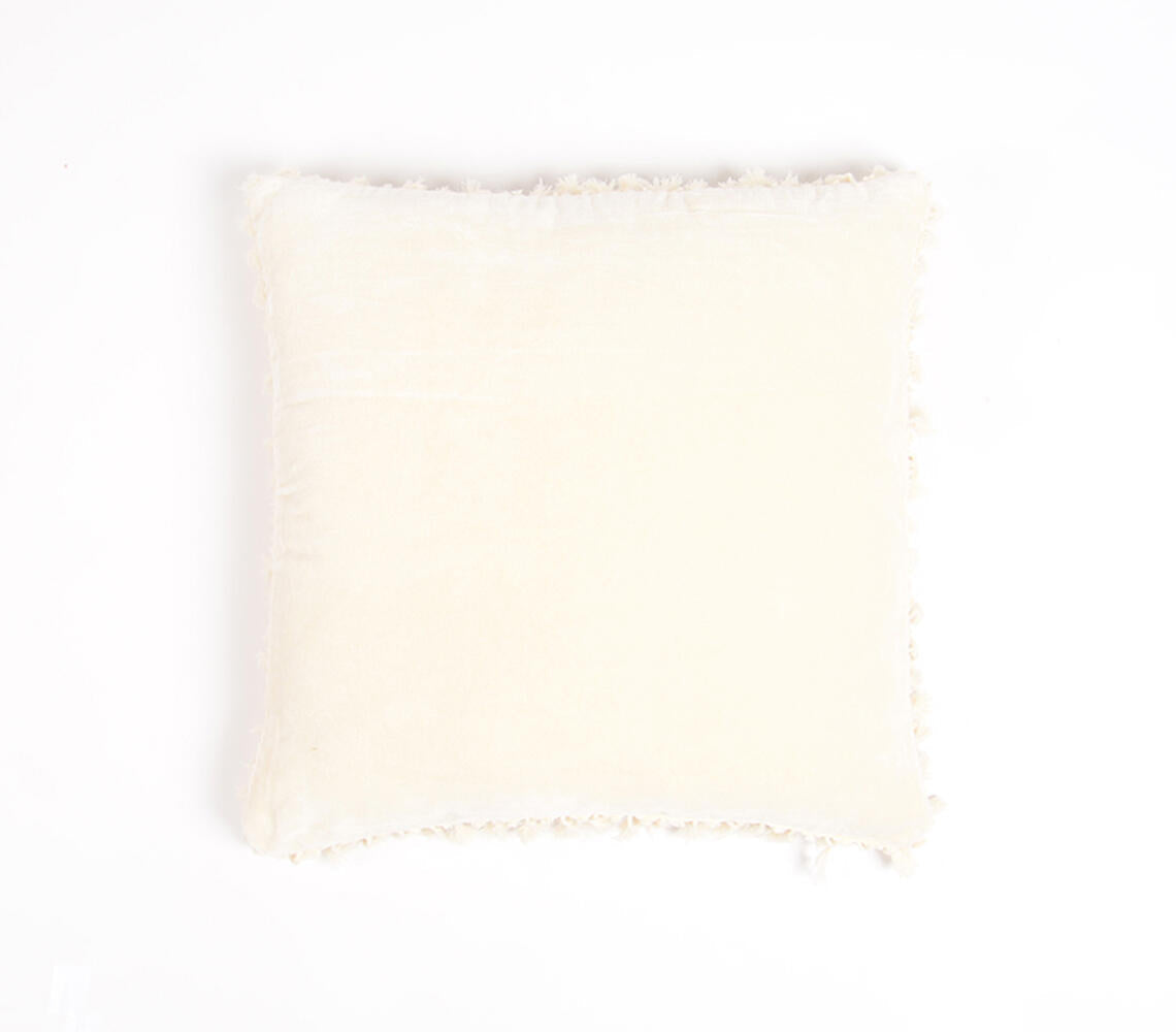Velvet Cotton Tasseled Cushion Cover