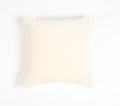 Dyed Cotton Cushion Cover with Border Embellishment