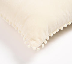 Dyed Cotton Cushion Cover with Border Embellishment