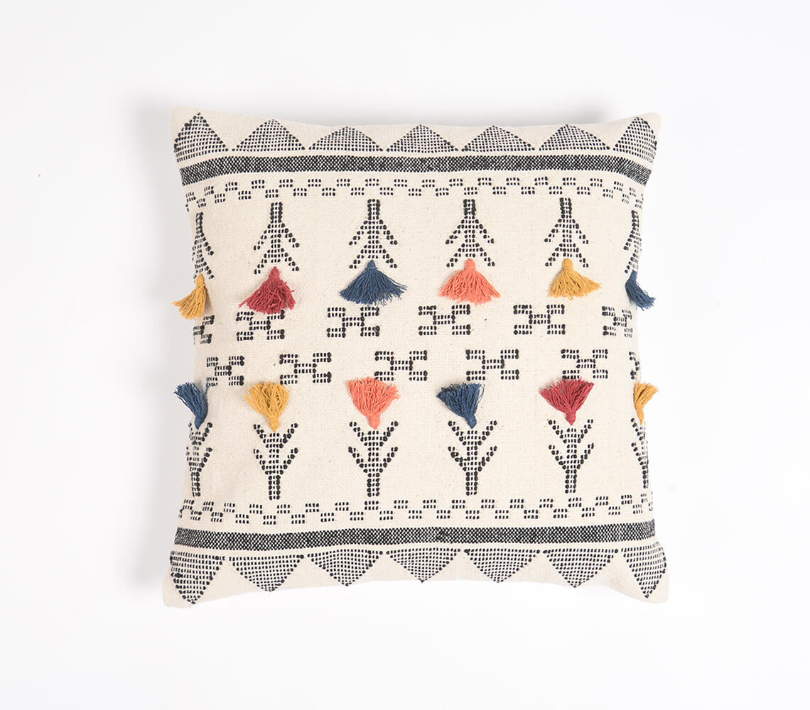Handloom Woven Cotton Cushion Cover