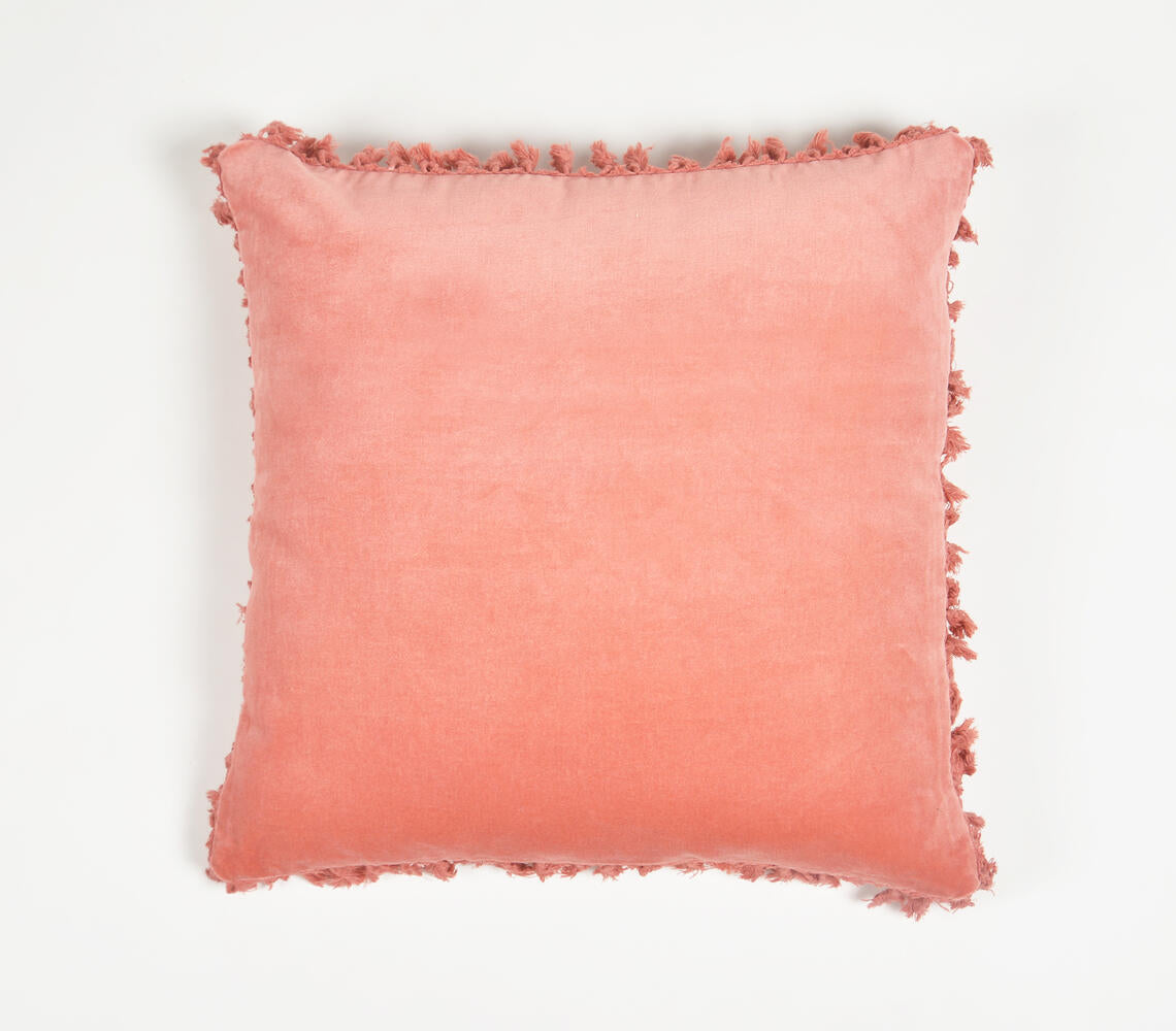 Solid Pink Cotton Cushion Cover