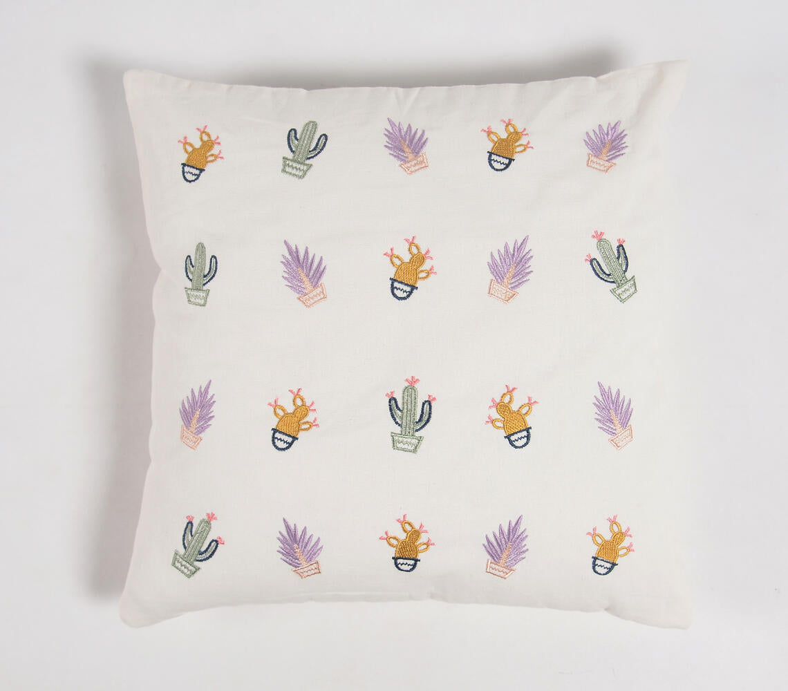 Embroidered Cotton Cushion Cover