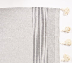 Handwoven Greyscale Tasseled Throw