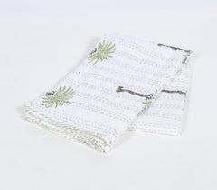 Kantha Embroidered Cotton Tropical Reversible Quilt