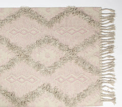Handwoven Pastel Diamond Textured Rug