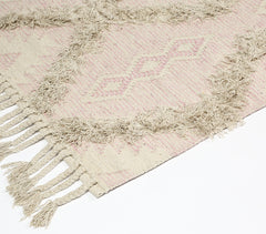 Handwoven Pastel Diamond Textured Rug