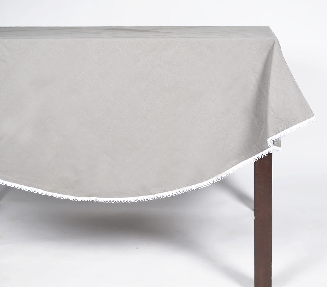 Solid Grey Round Table Cover