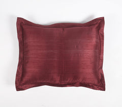 Solid Scarlet Silk Pillow cover with piping
