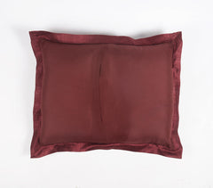 Solid Scarlet Silk Pillow cover with piping