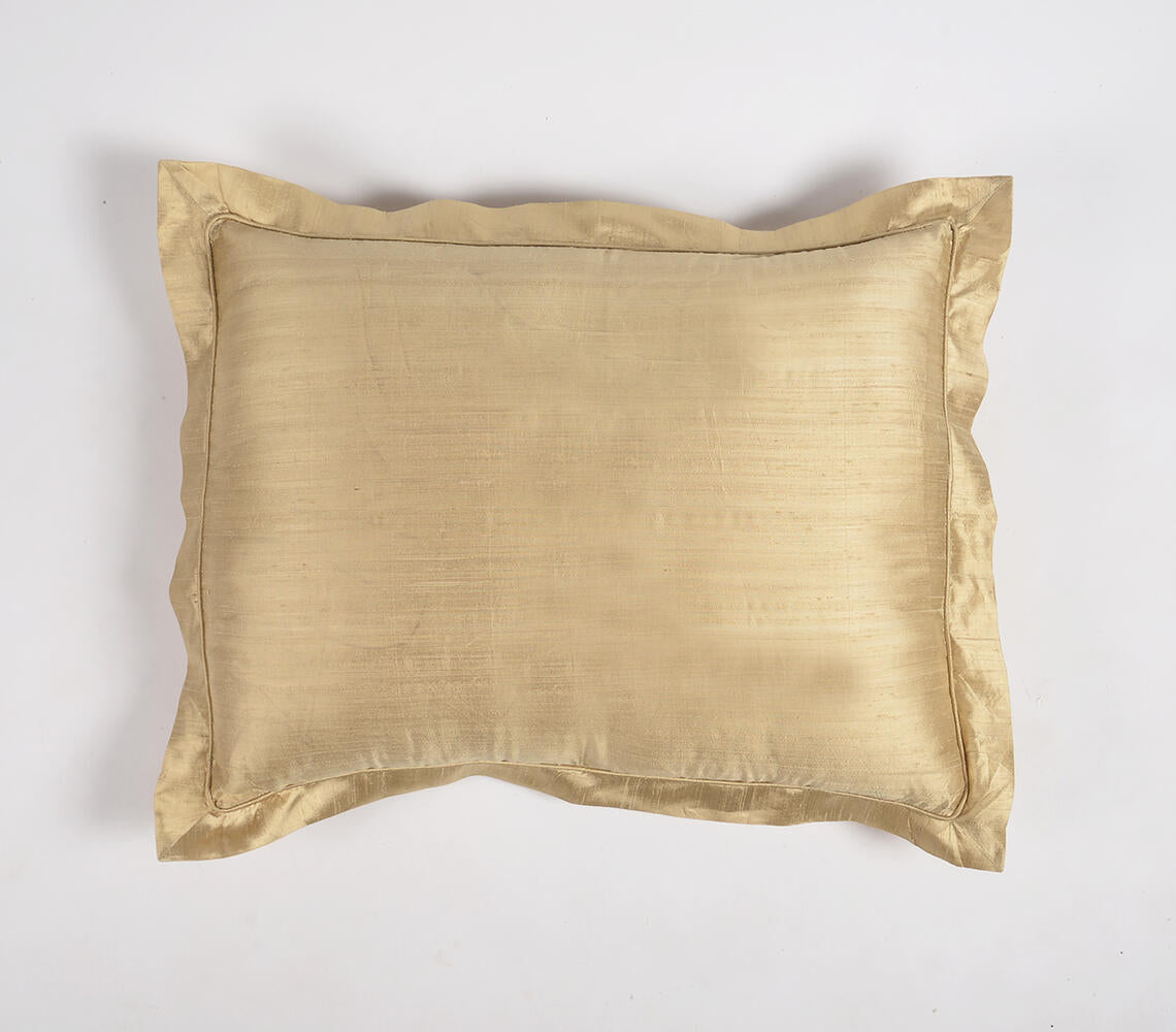 Solid Golden Silk Pillow cover with piping