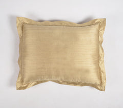 Solid Golden Silk Pillow cover with piping