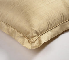 Solid Golden Silk Pillow cover with piping