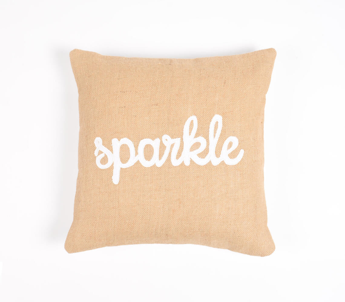 Hand Embroidered Jute Cushion cover