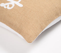 Hand Embroidered Jute Cushion cover