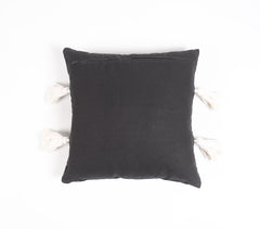 Embroidered Tasseled Cotton Cushion cover