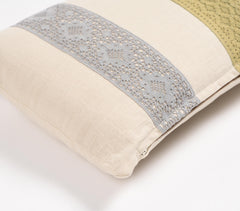 Hand Stitched Lace Cotton Lumbar Cushion cover