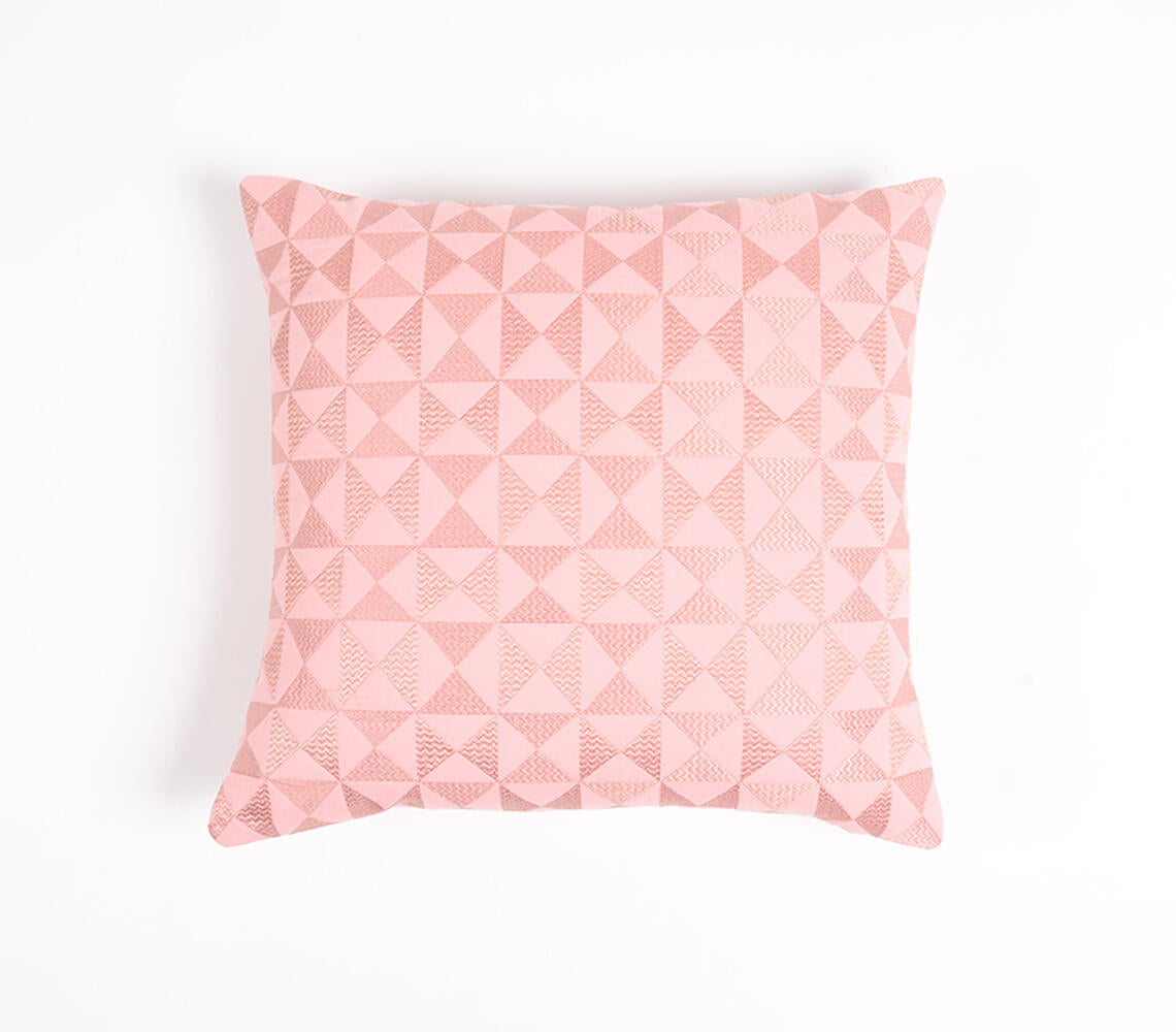 Embroidered & Quilted Cotton Cushion cover