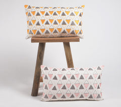 Aari Embroidered Pastel Lumbar Cushion cover