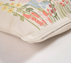 Hand Embroidered Cotton Lumbar Cushion cover Q2