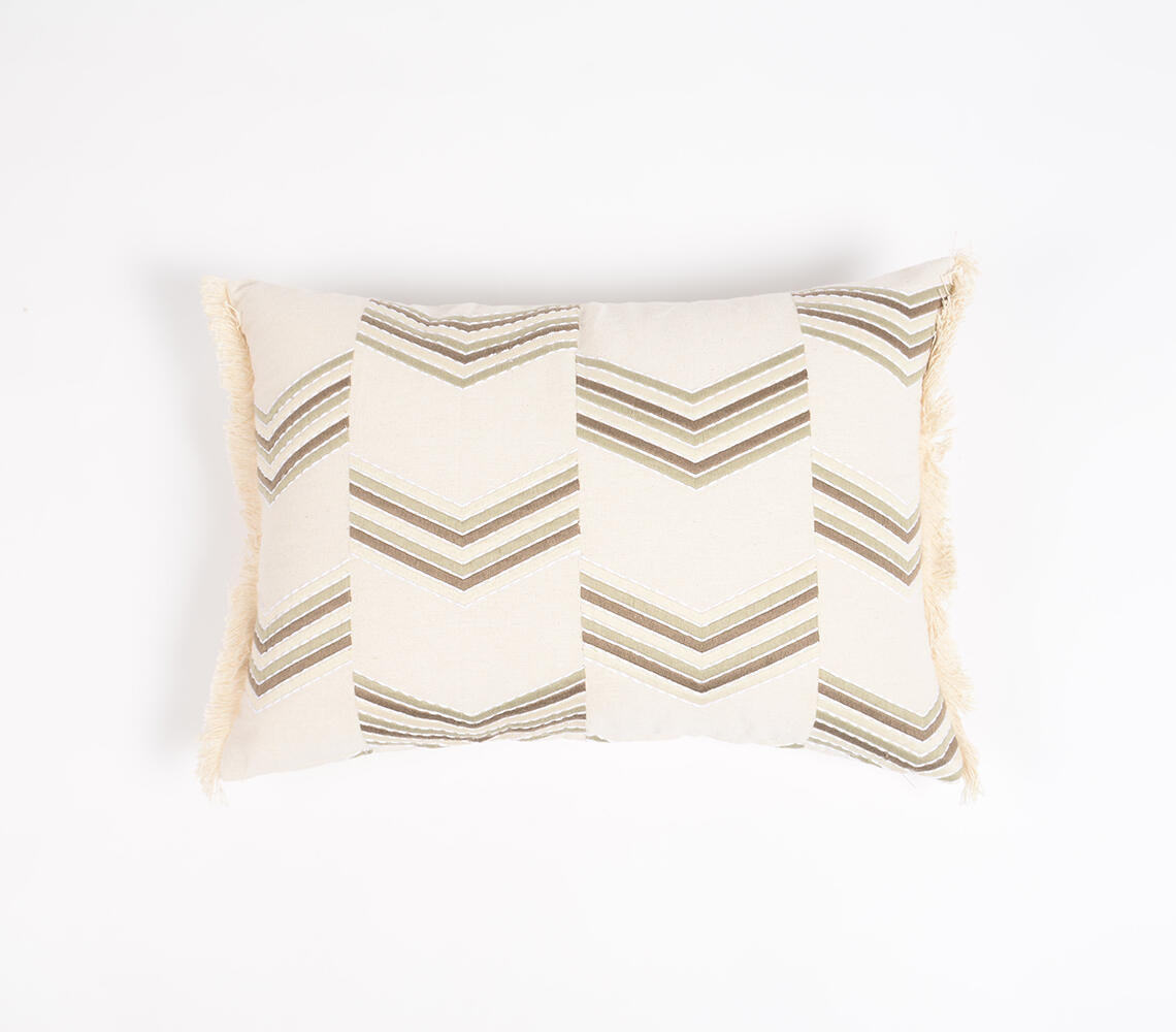 Hand Embroidered Cotton Lumbar Cushion cover_1