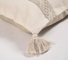 Hand Embroidered Cotton Lumbar Cushion cover