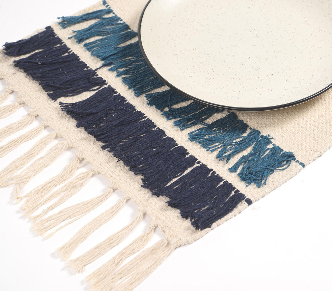 Handwoven Cotton Tasseled Placemats (set of 6)Q1
