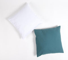 Solid Teal Cotton Cushion cover