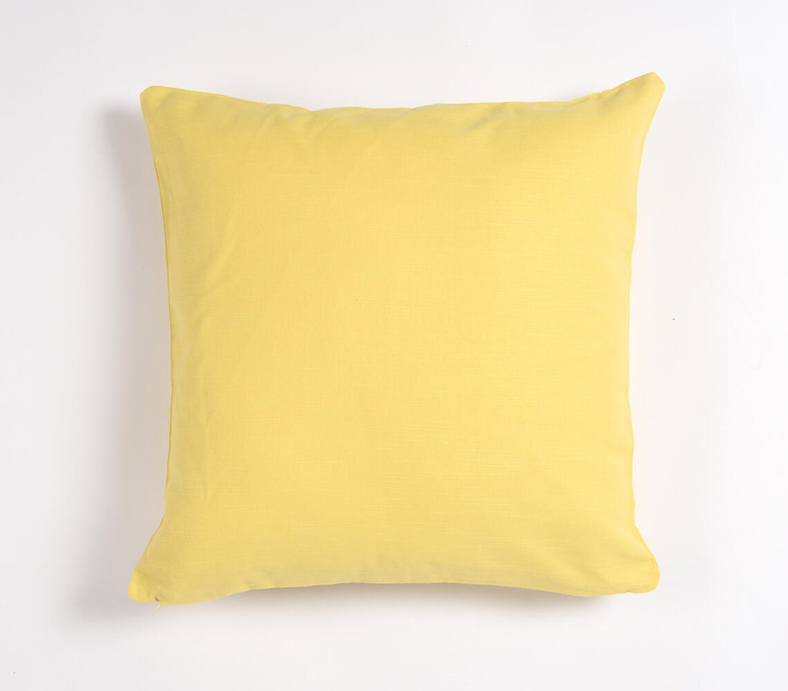 Solid Yellow Cotton Cushion cover