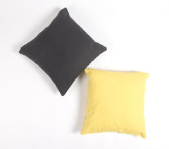 Solid Yellow Cotton Cushion cover