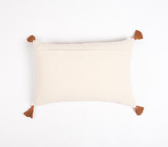 Hand Block Printed & Embroidered Cotton Lumbar Cushion cover