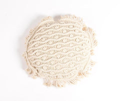 Wavy Macrame Round Cushion cover