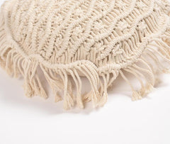 Wavy Macrame Round Cushion cover