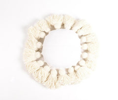 Statement Tasseled Round Cushion cover